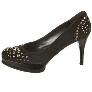 Stuart Wietzman Pumps Suede Studded High Heel Shoes Designer Womens Size 6.5